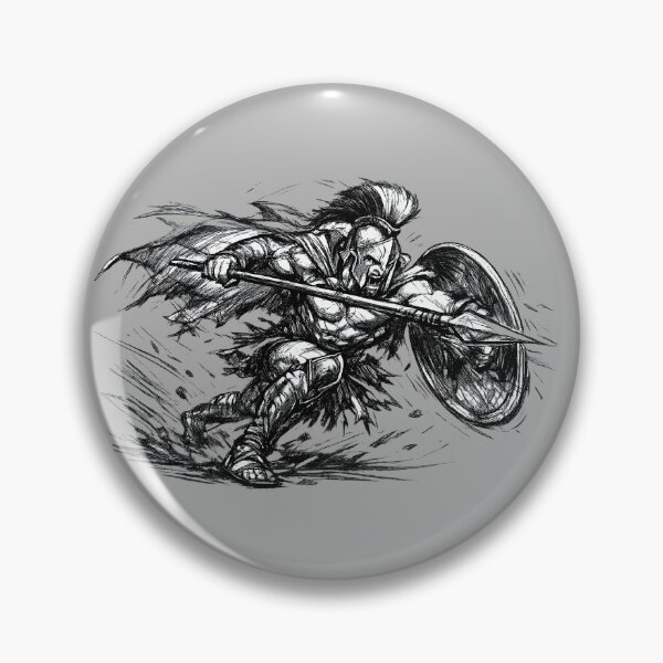 Item preview, Leonidas Attack – Dynamic Spartan Sketch designed and sold by FilBlue.