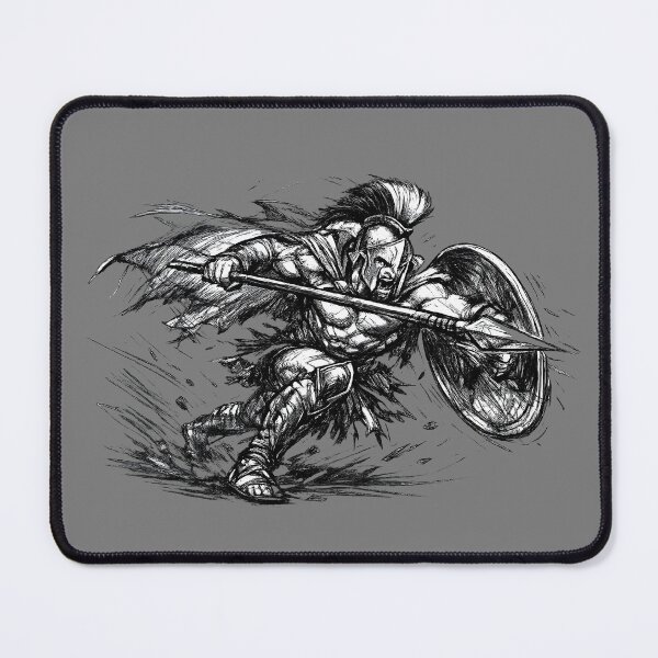 Item preview, Leonidas Attack – Dynamic Spartan Sketch designed and sold by FilBlue.