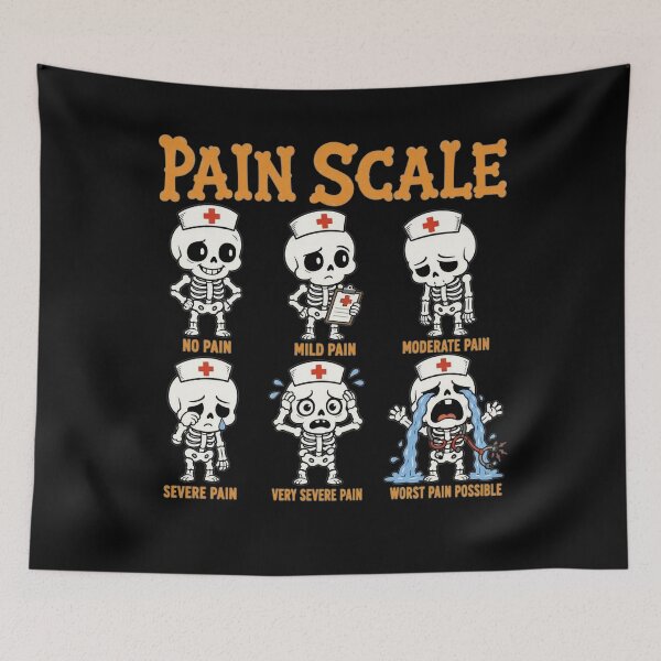 Item preview, Pain Scale Cute Nurse Skeleton Halloween Trauma Funny   designed and sold by clothesy7.