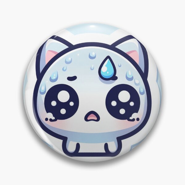 Item preview, Kawaii Overwhelmed Cat Sticker | Cute Funny Meme designed and sold by PastelPawsArt.