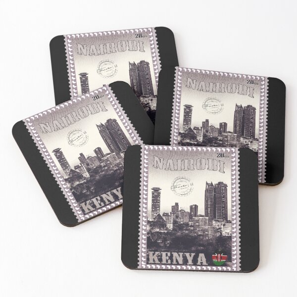 Item preview, Nairobi Kenya Vintage Postage Stamp | Nairobi city Skyline Travel Poster designed and sold by Youngkev-arts.