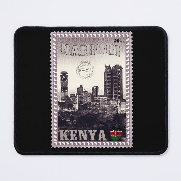 Item preview, Nairobi Kenya Vintage Postage Stamp | Nairobi city Skyline Travel Poster designed and sold by Youngkev-arts.