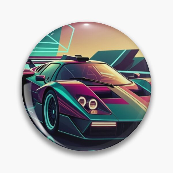 Item preview, Retro Synthwave Hypercar - Cyber Vector Race Track Art designed and sold by Nexus Space.