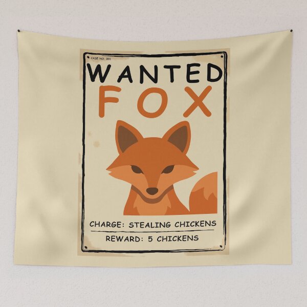 Item preview, Wanted Fox Stealing Chickens designed and sold by SakuraHaven.