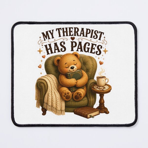 Item preview, My Therapist Has Pages Cute Teddy Bear Book Lover Sticker designed and sold by DreamTags Studio.