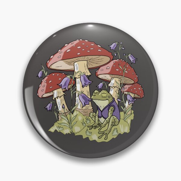 Item preview, Frog in Vest with Amanita Mushrooms and Bluebells designed and sold by LeshanArt.