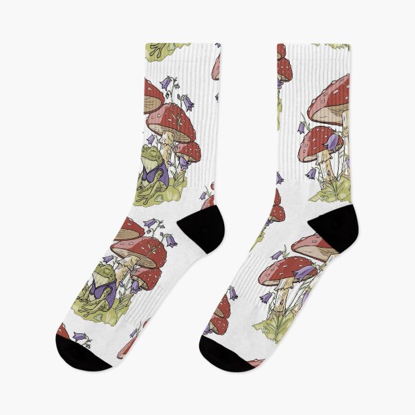Item preview, Frog in Vest with Amanita Mushrooms and Bluebells designed and sold by LeshanArt.