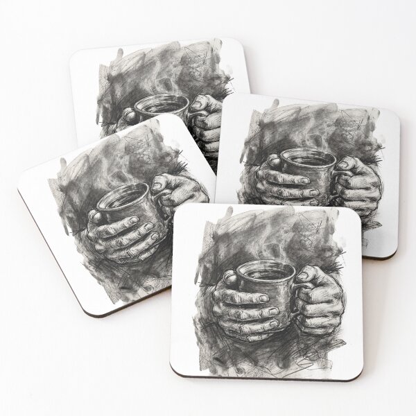 Item preview, Hands holding coffee cup Sketch designed and sold by VictoriaaStore.
