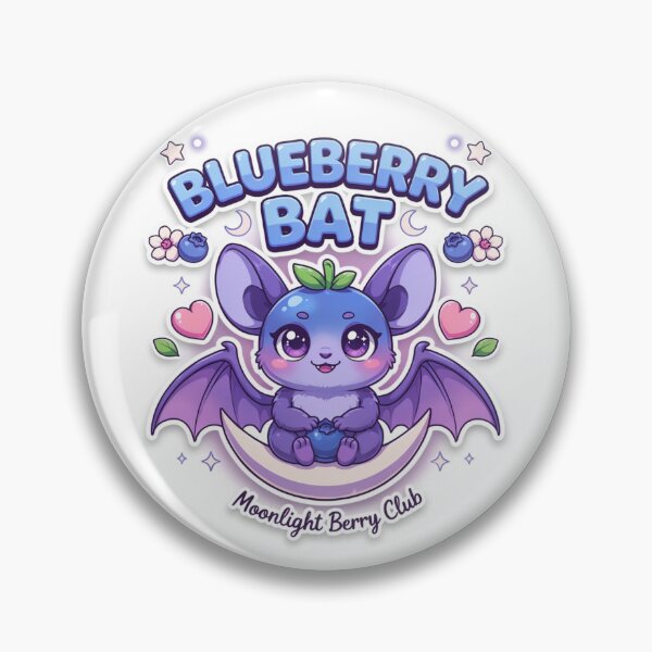 Item preview, Blueberry Bat Kawaii T-Shirt – Moonlight Berry Club Cute Halloween Gift for Bat Lovers & Cozy Girls designed and sold by GemBob Creations.