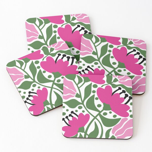 Item preview, Bold Pink Folk Floral Illustration designed and sold by chyzh-arts.