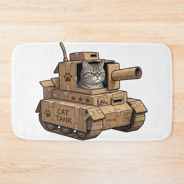 Item preview, Cat in Cardboard Box Tank designed and sold by YNAMREG.