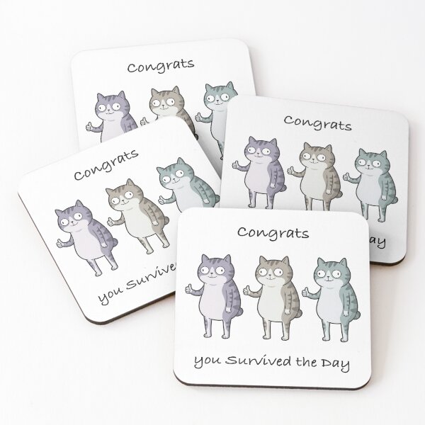 Item preview, Weird Meme Cat : Congrats You Survived the Day designed and sold by Woketoon.