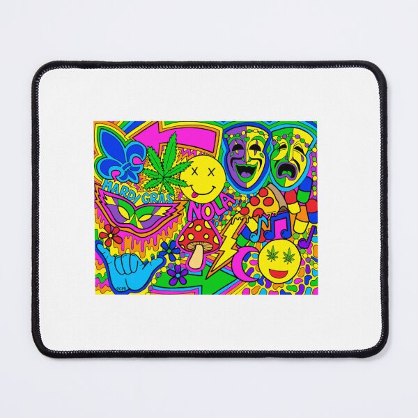 Item preview, Psychedelic Mardi Gras Collage Art designed and sold by shiftyourbarrie.