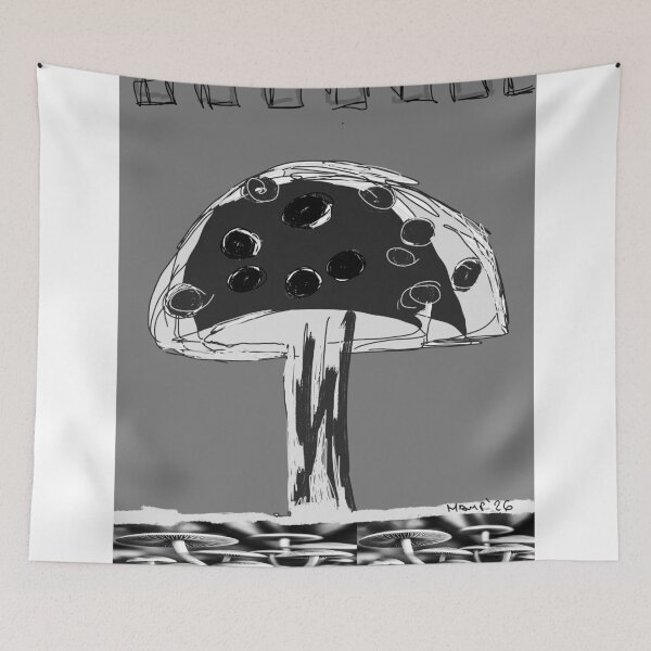 Item preview, B&W Mushroom designed and sold by mariaalexart22.