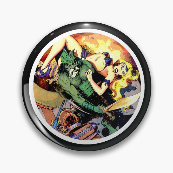 Item preview, Retro Space Monster and hero designed and sold by QuirkyDesign101.