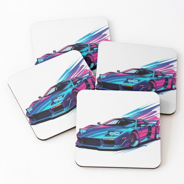 Item preview, 80s Synthwave Supercar - Retro Neon Vector Racing Art designed and sold by Nexus Space.