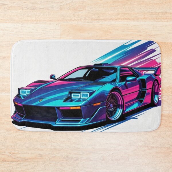 Item preview, 80s Synthwave Supercar - Retro Neon Vector Racing Art designed and sold by Nexus Space.