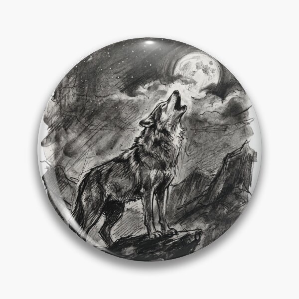 Item preview, Lone Wolf Charcoal Sketch designed and sold by VictoriaaStore.