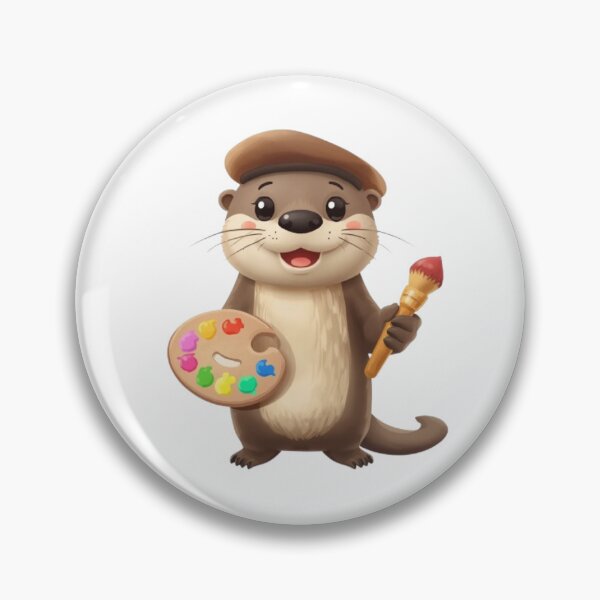 Item preview, Cute Paint Artist Otter Kawaii Sticker | Creative Animal Art Gift designed and sold by Stylestickers55.