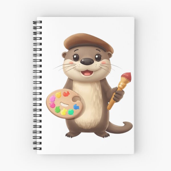 Item preview, Cute Paint Artist Otter Kawaii Sticker | Creative Animal Art Gift designed and sold by Stylestickers55.