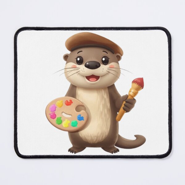Item preview, Cute Paint Artist Otter Kawaii Sticker | Creative Animal Art Gift designed and sold by Stylestickers55.