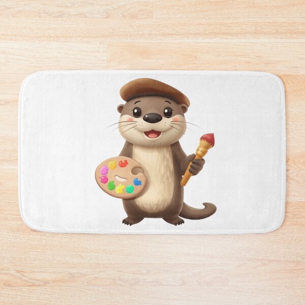 Item preview, Cute Paint Artist Otter Kawaii Sticker | Creative Animal Art Gift designed and sold by Stylestickers55.