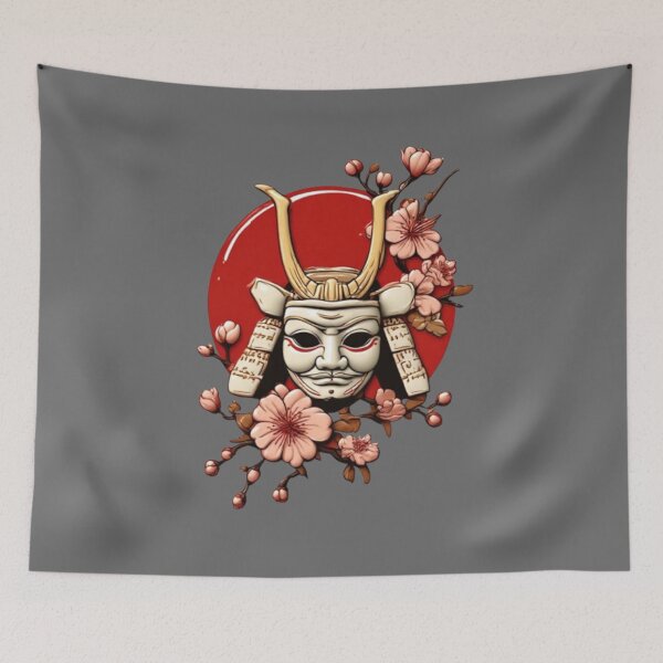 Item preview, Samurai Mask with Cherry Blossom | Elysium Echoes Icon designed and sold by Shift-Bloom.