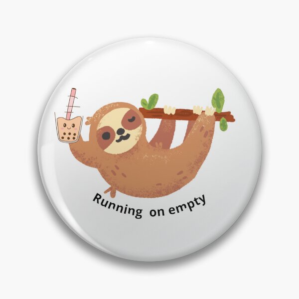 Item preview, Cute Sloth with Boba Tea - Running on Empty designed and sold by DreamyBrushArt.