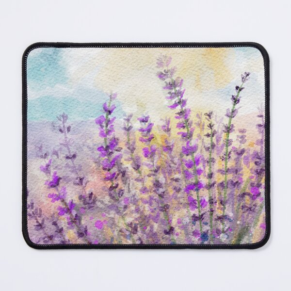Item preview, Watercolor Lavender Field Sunlit Botanical Art designed and sold by LafinaArt.