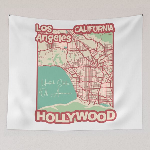 Item preview, Hollywood Sign Los Angeles Map California United States of America Travel Gift Souvenir designed and sold by MapsByLeo.