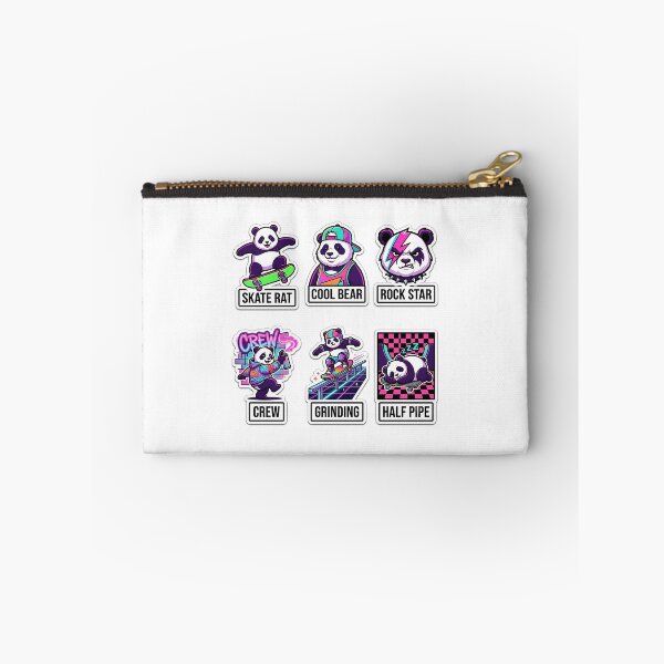 Item preview, Retro Skate Panda Sticker Pack - Vintage Neon & Street Puns designed and sold by SimpleP.