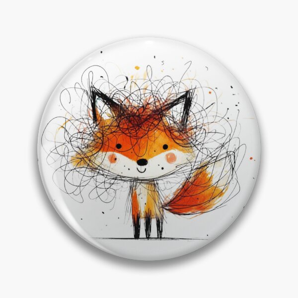 Item preview, Cute Scribble Fox Illustration – Whimsical Watercolor Woodland Animal designed and sold by AnyGil.