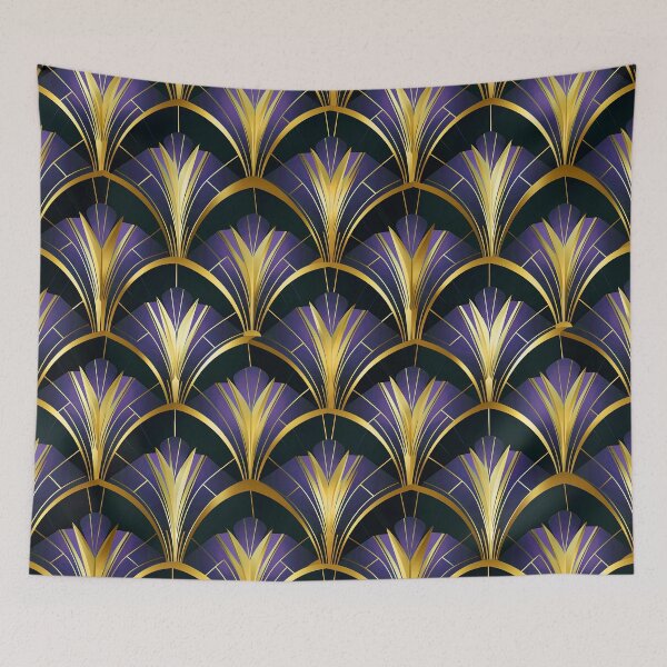 Item preview, Elegant Art Deco Purple And Golden Hues Pattern designed and sold by DEC02.