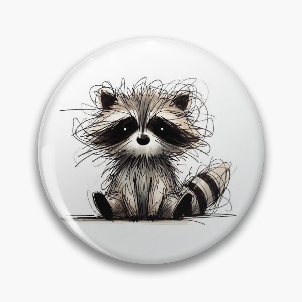 Item preview, Cute Scribble Raccoon Illustration designed and sold by AnyGil.