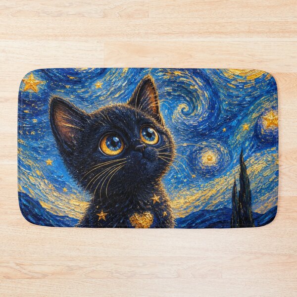 Item preview, Whimsical Cosmic Black Cat Bottle designed and sold by Rohan132.