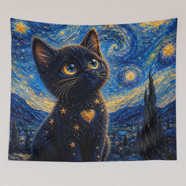 Item preview, Whimsical Cosmic Black Cat Bottle designed and sold by Rohan132.