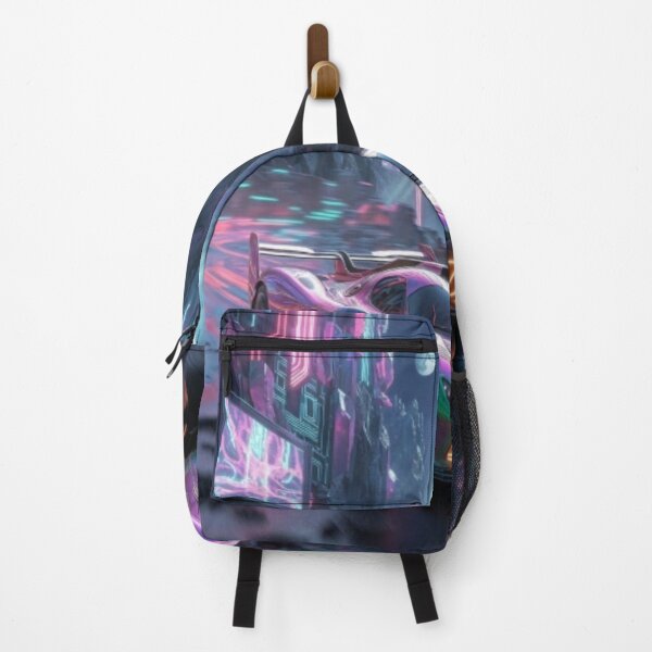 Item preview, Cyber Canyon Drift - Neon Iridescent Hypercar Art designed and sold by Nexus Space.