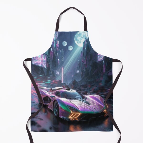 Item preview, Cyber Canyon Drift - Neon Iridescent Hypercar Art designed and sold by Nexus Space.
