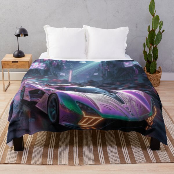Item preview, Cyber Canyon Drift - Neon Iridescent Hypercar Art designed and sold by Nexus Space.