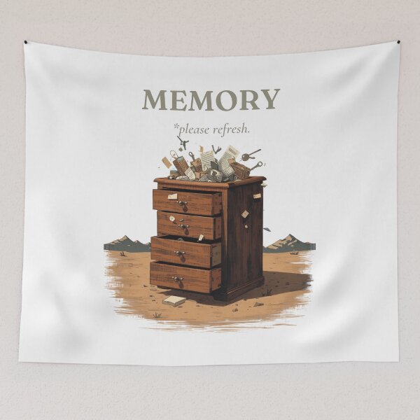 Item preview, Memory Please Refresh Surrealist Funny Forgetful Humor Art designed and sold by The Fine Print by BassAddict.