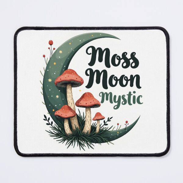 Item preview, Moss Moon Mystic - Enchanted Forest Mushrooms Art designed and sold by Connys Colorful World.