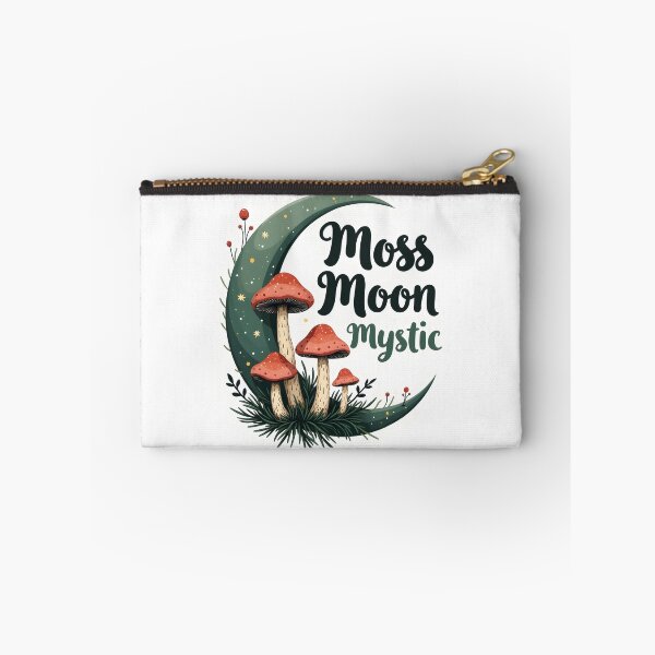 Item preview, Moss Moon Mystic - Enchanted Forest Mushrooms Art designed and sold by Connys Colorful World.