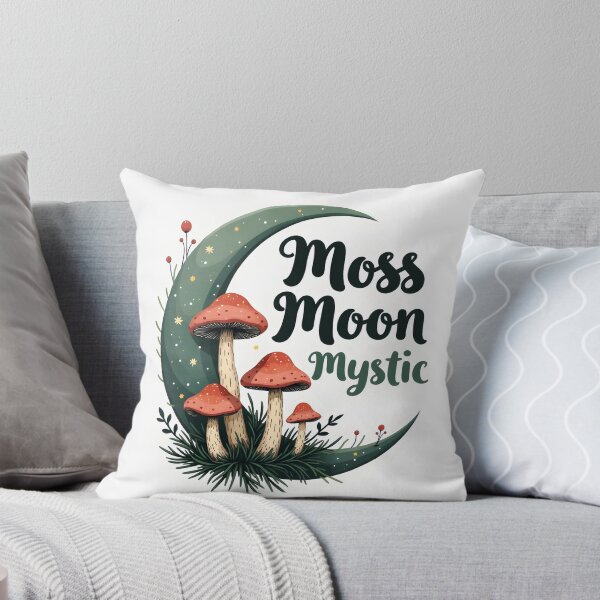 Item preview, Moss Moon Mystic - Enchanted Forest Mushrooms Art designed and sold by Connys Colorful World.