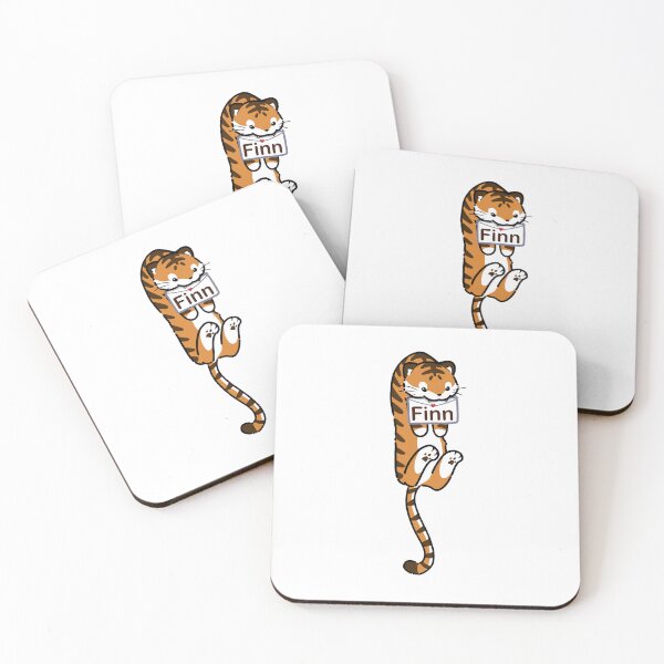 Item preview, name Finn Tag Tiger name sticker designed and sold by Mypixieart.
