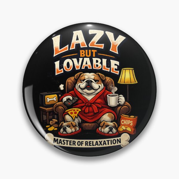 Item preview, Lazy But Lovable – Relaxed Bulldog Cartoon Funny Dog designed and sold by SidTastic .