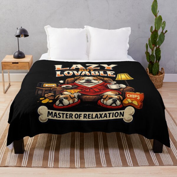 Item preview, Lazy But Lovable – Relaxed Bulldog Cartoon Funny Dog designed and sold by SidTastic .