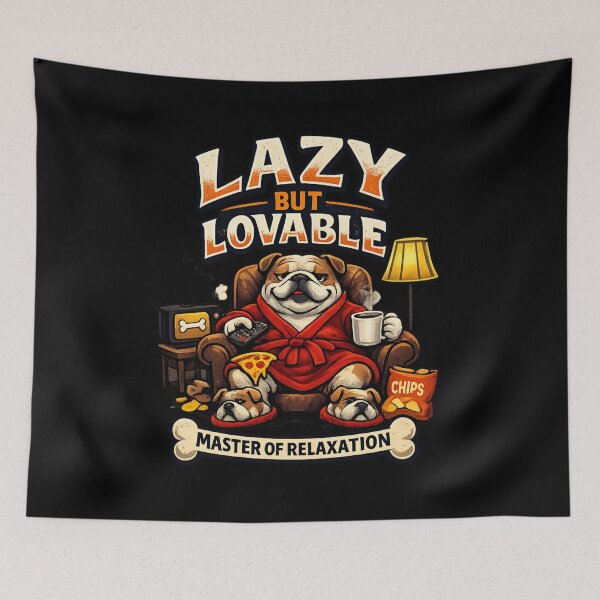 Item preview, Lazy But Lovable – Relaxed Bulldog Cartoon Funny Dog designed and sold by SidTastic .