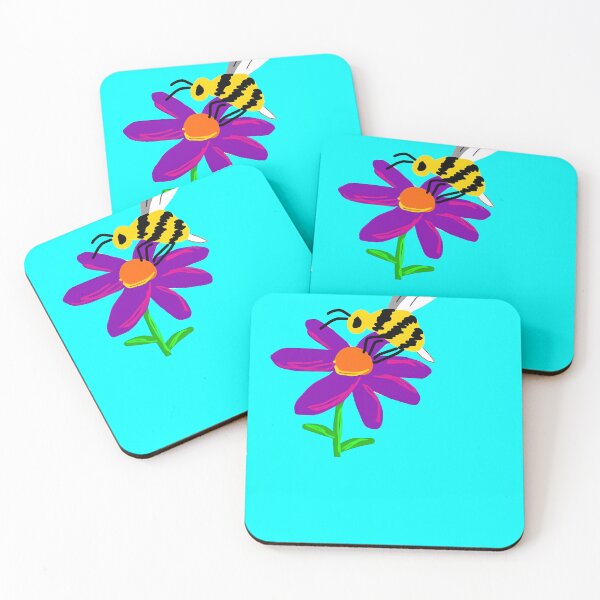 Item preview, Bee on flower sketch designed and sold by AquaDoodles.