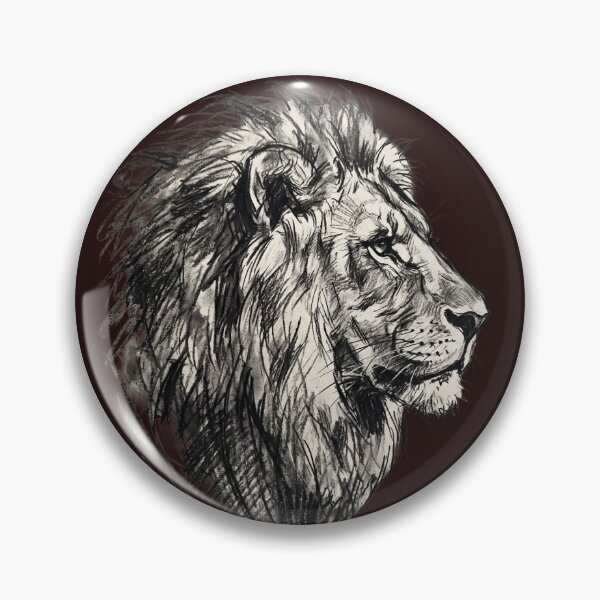 Item preview, Lion Profile Charcoal Sketch designed and sold by VictoriaaStore.