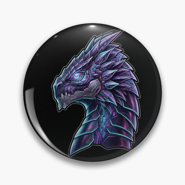 Item preview, Mecha Cyber Dragon Head Synthwave Gaming Sticker designed and sold by bug4j_DragonLab.